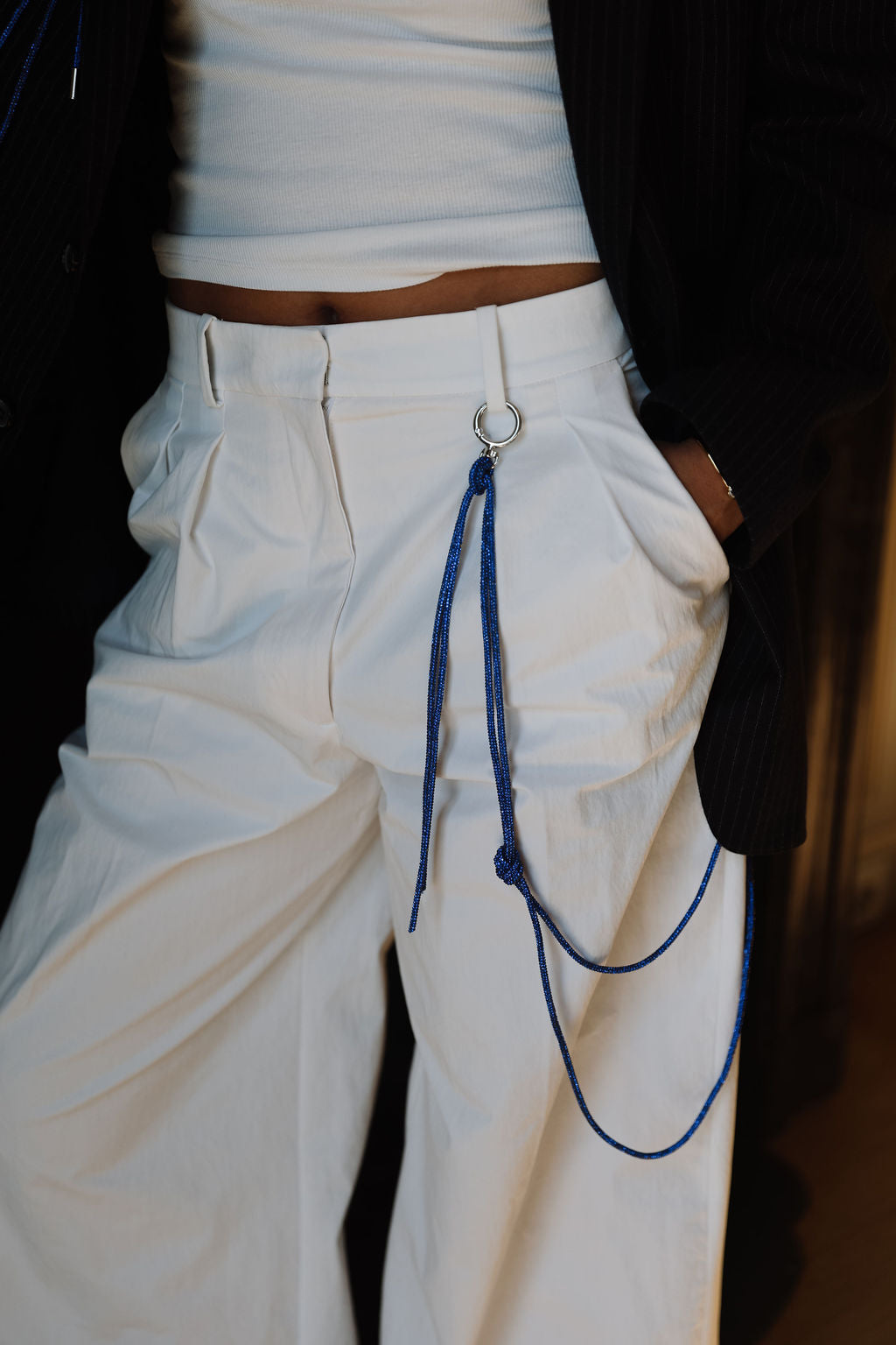 Blue glitter chain